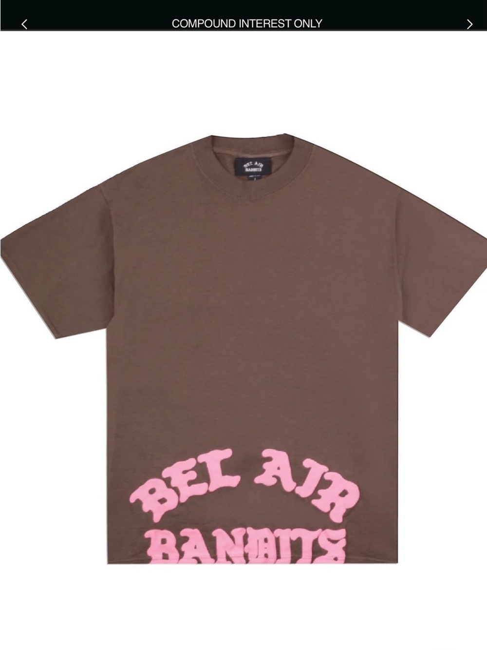 Bel Air bandits Brown Tee with Pink Logo